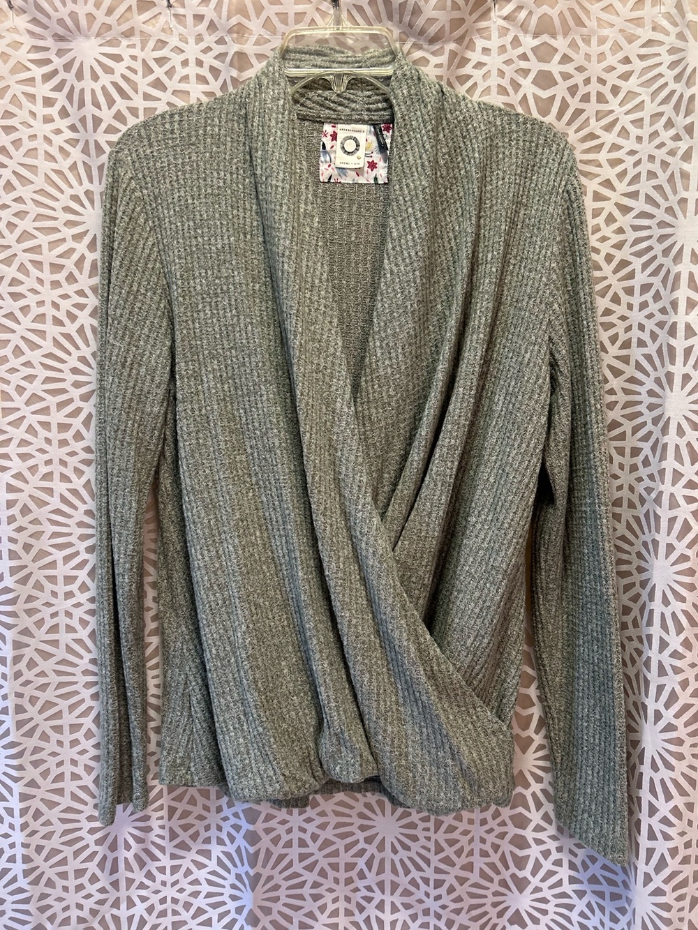 Anthropologie Akemi + Kin Sage green/gray faux wrap sweater